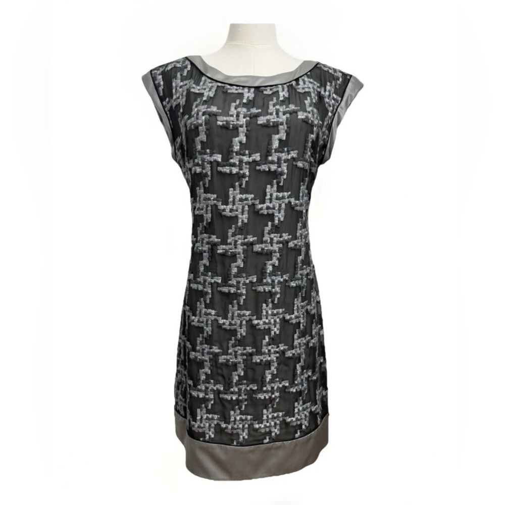 Vintage Adam Lippes Adampluseve Silk Blend Embroidered Sheath Dress 6 Made USA